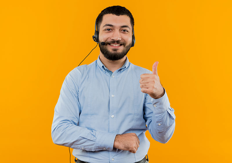 Atendente com headset